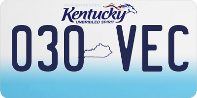 KY license plate 030VEC