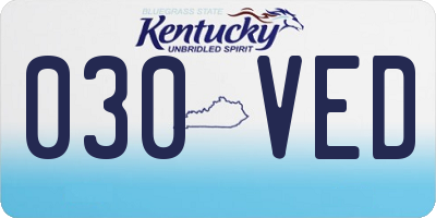 KY license plate 030VED