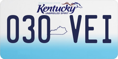 KY license plate 030VEI