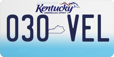 KY license plate 030VEL