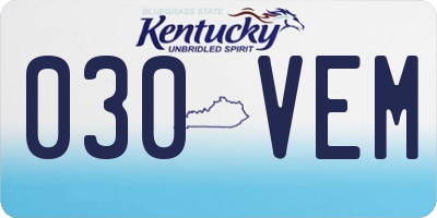 KY license plate 030VEM