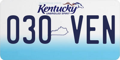 KY license plate 030VEN