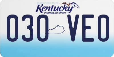 KY license plate 030VEO