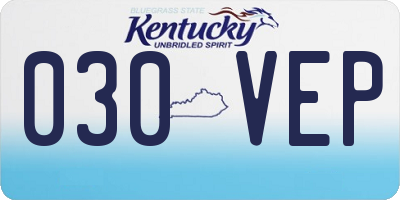KY license plate 030VEP