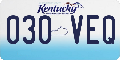KY license plate 030VEQ