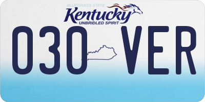 KY license plate 030VER