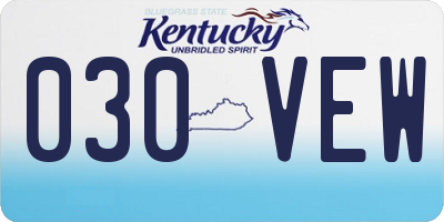 KY license plate 030VEW