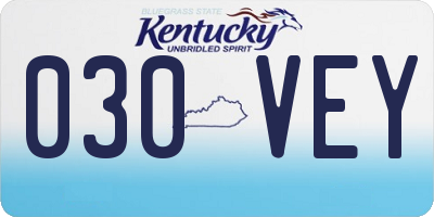 KY license plate 030VEY