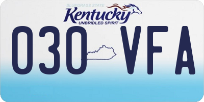 KY license plate 030VFA