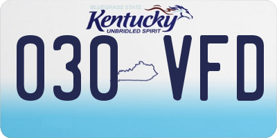 KY license plate 030VFD