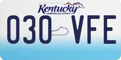 KY license plate 030VFE