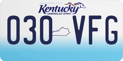 KY license plate 030VFG