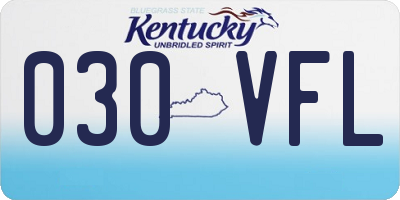 KY license plate 030VFL