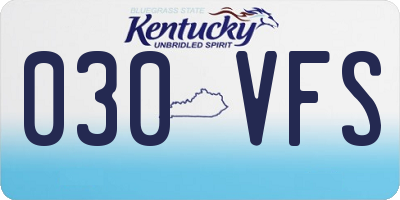 KY license plate 030VFS