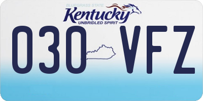 KY license plate 030VFZ