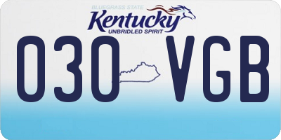 KY license plate 030VGB
