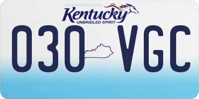 KY license plate 030VGC