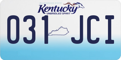 KY license plate 031JCI