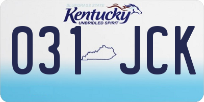 KY license plate 031JCK