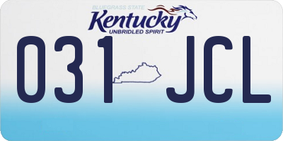 KY license plate 031JCL