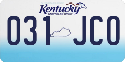 KY license plate 031JCO