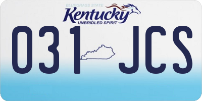 KY license plate 031JCS