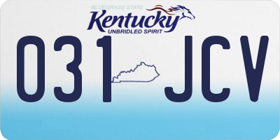 KY license plate 031JCV