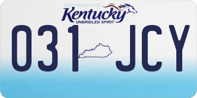 KY license plate 031JCY