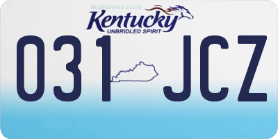 KY license plate 031JCZ