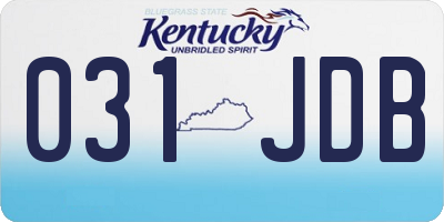 KY license plate 031JDB
