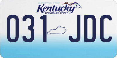 KY license plate 031JDC