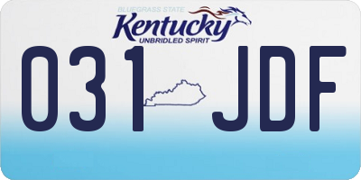 KY license plate 031JDF