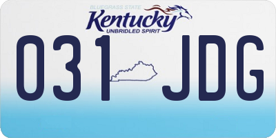 KY license plate 031JDG
