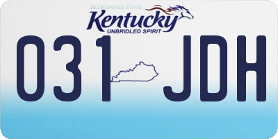 KY license plate 031JDH