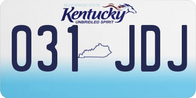 KY license plate 031JDJ