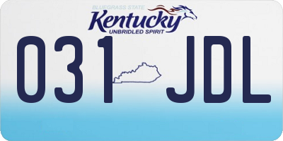 KY license plate 031JDL