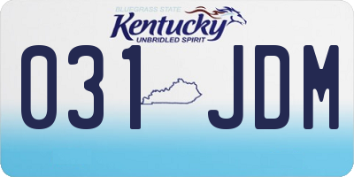 KY license plate 031JDM