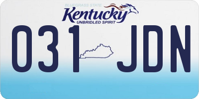 KY license plate 031JDN