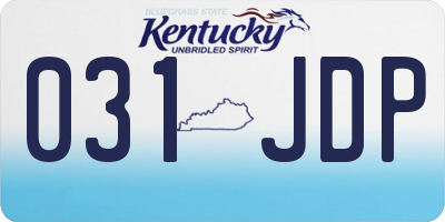 KY license plate 031JDP