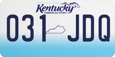 KY license plate 031JDQ