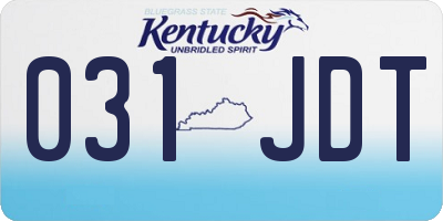 KY license plate 031JDT