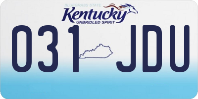 KY license plate 031JDU