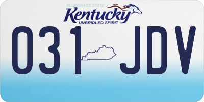 KY license plate 031JDV