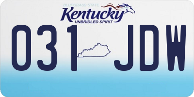 KY license plate 031JDW