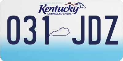 KY license plate 031JDZ