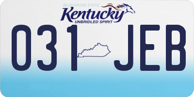 KY license plate 031JEB
