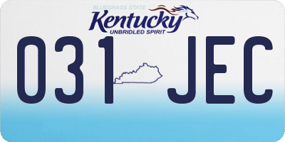 KY license plate 031JEC