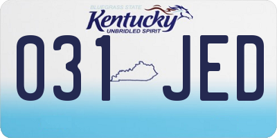 KY license plate 031JED