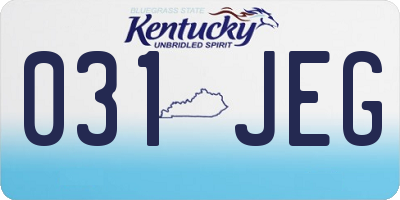 KY license plate 031JEG