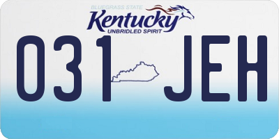 KY license plate 031JEH